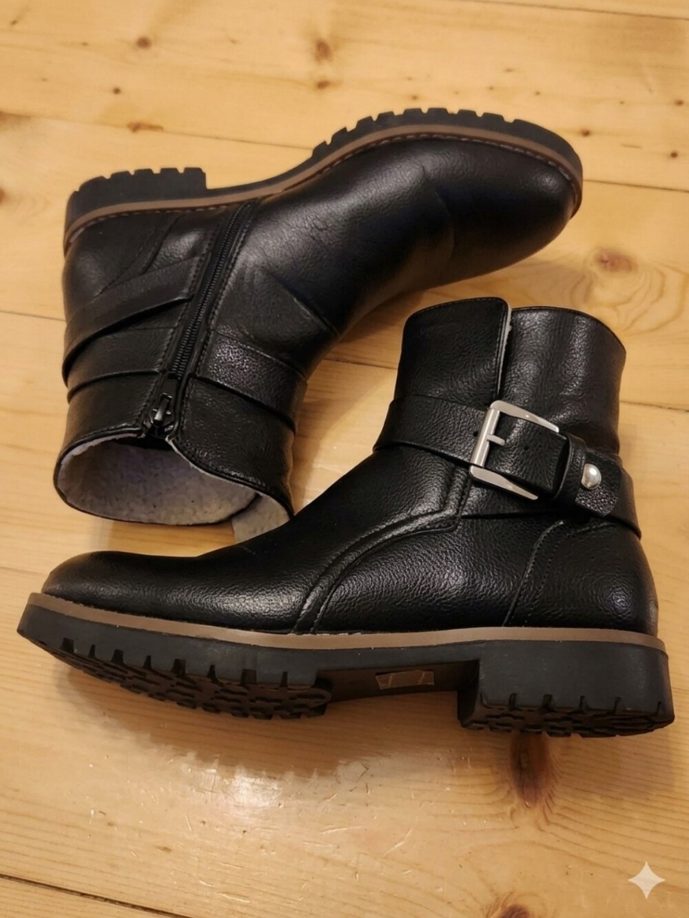 Nautica Ensign Black Ankle Moto Boots 7.5